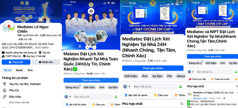Tài khoản sử dụng hình ảnh logo, chứng chỉ, hình ảnh của MEDLATEC nhằm mục đích trục lợi