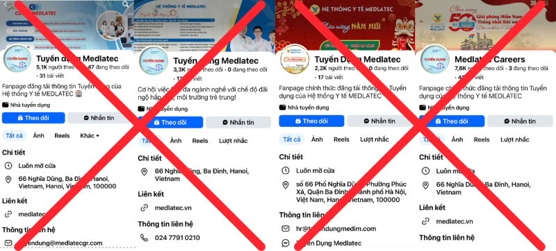 Fanpage tuyển dụng giả mạo 