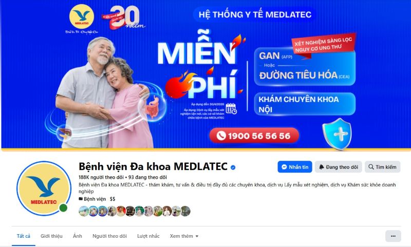Hình ảnh fanpage của Bệnh viện có tích xanh