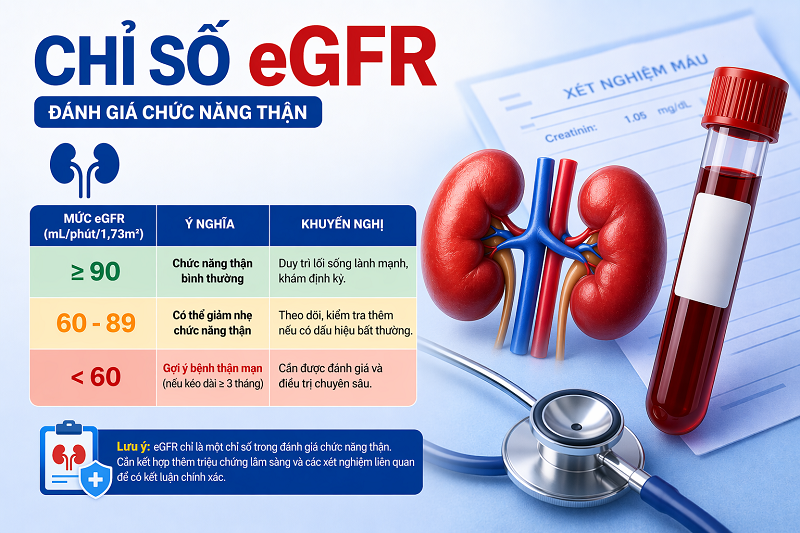 eGFR giảm có thể là dấu hiệu cảnh báo bệnh thận mạn