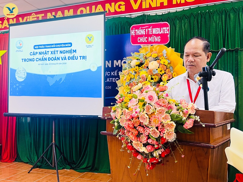 BSCKII. Trương Thanh Phương - Giám đốc Trung tâm Y tế Khu vực Kế Sách phát biểu khai mạc hội nghị