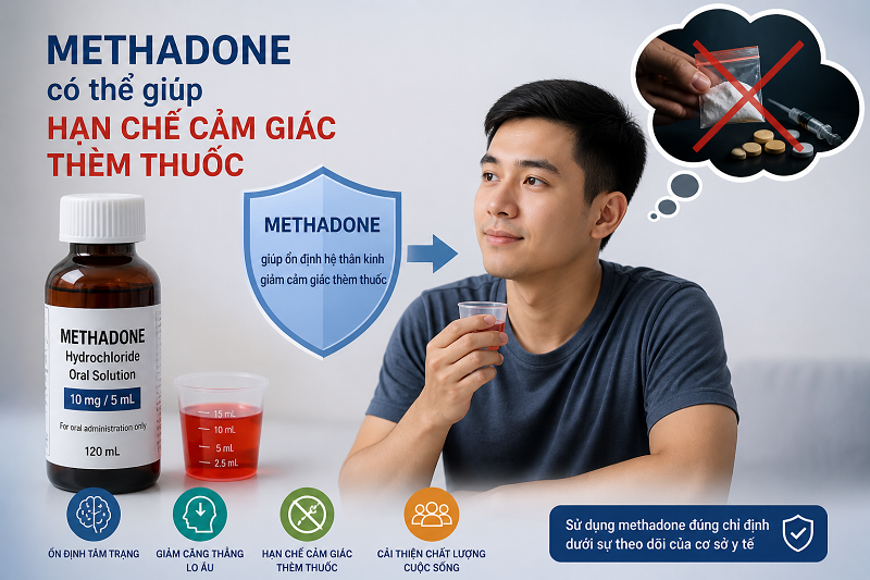Methadone có thể giúp hạn chế cảm giác thèm thuốc 