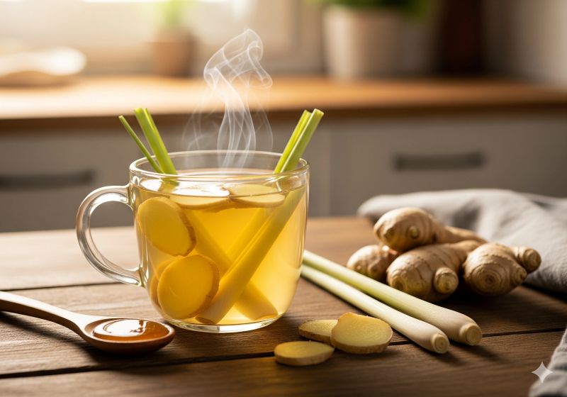 Ăn ốc bị chướng bụng phải làm sao thì việc đầu tiên bạn nên uống 1 cốc nước gừng sả ấm