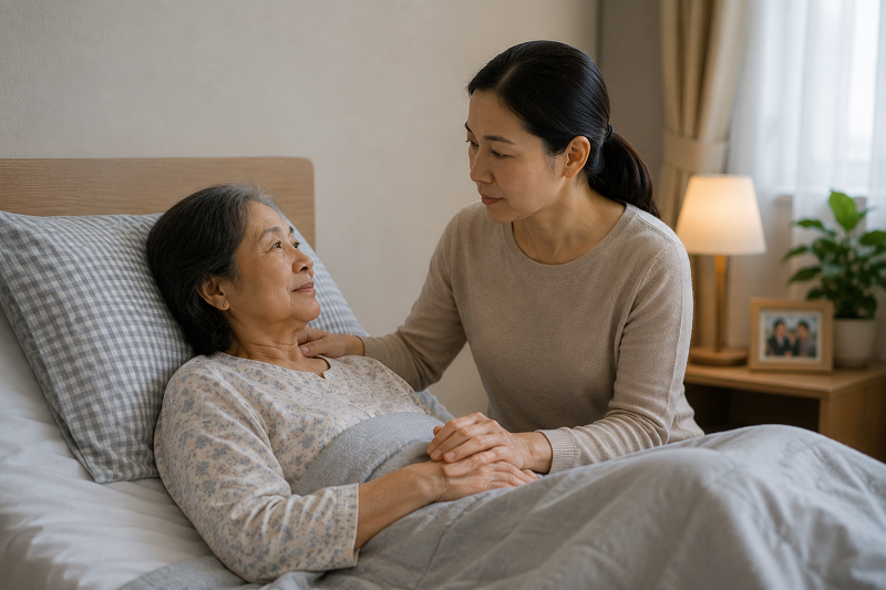 Gia đình nên giữ bình tĩnh và tiếp tục chăm sóc người bệnh theo hướng dẫn của bác sĩ. 