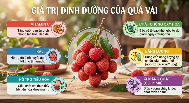Giá trị dinh dưỡng của quả vải