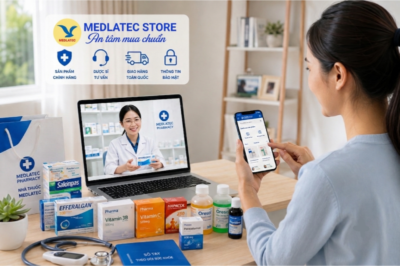 Mua thuốc online tại nhà thuốc MEDLATEC có dược sĩ tư vấn 24/7.
