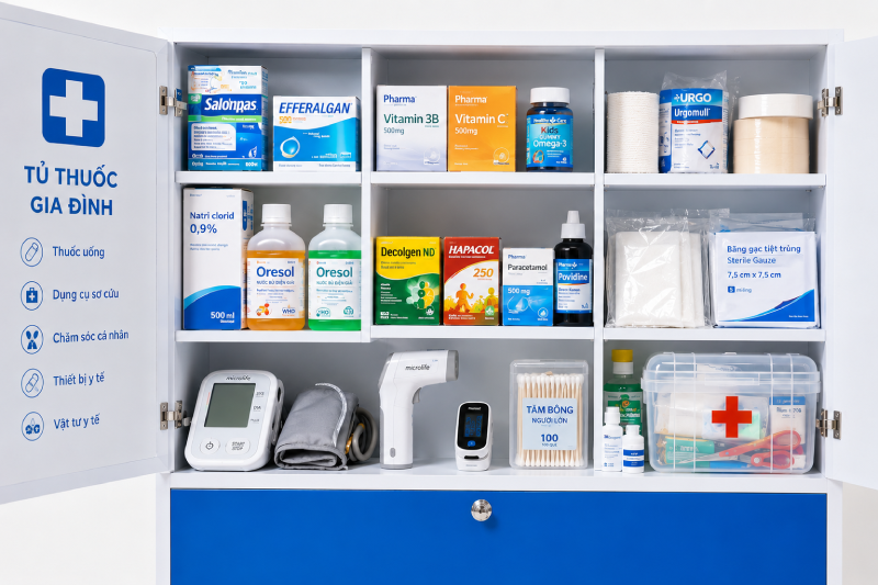 Các sản phẩm thiết yếu cần có trong tủ thuốc gia đình