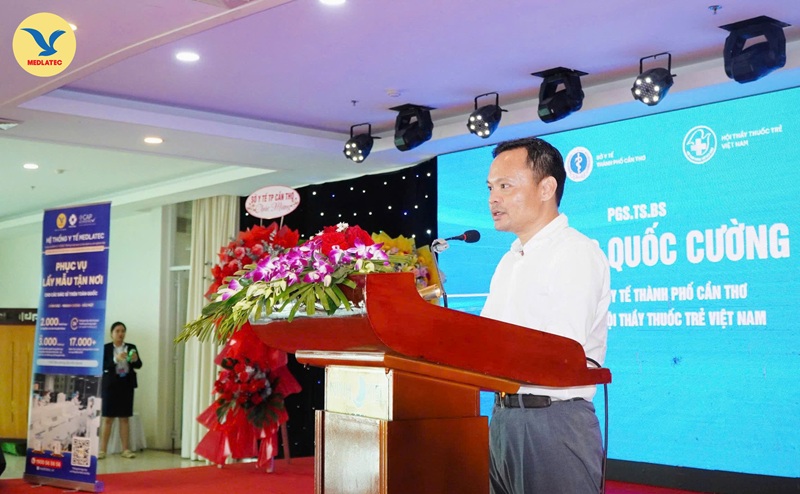 PGS.TS.BS Hoàng Quốc Cường - Giám đốc Sở Y tế TP. Cần Thơ phát biểu khai mạc hội nghị