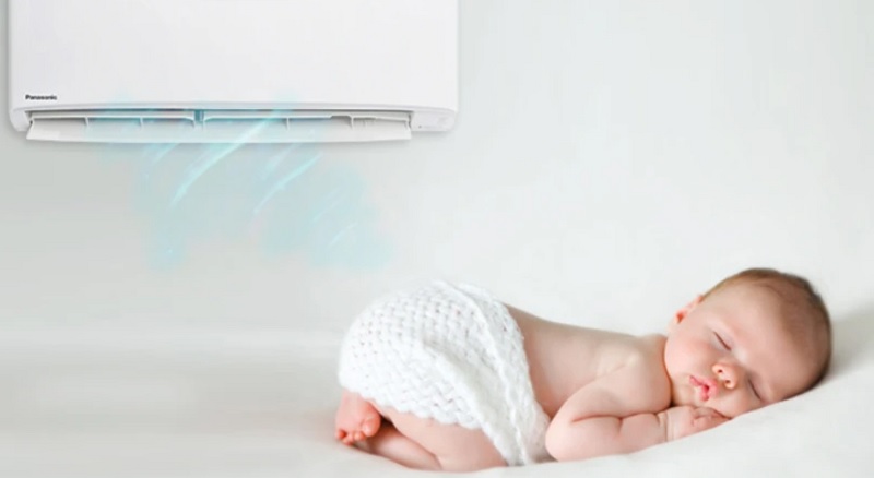 Sử dụng điều hòa trong những ngày thời tiết nóng nực giúp trẻ dễ chịu
