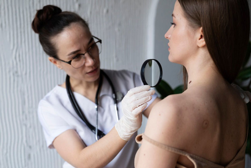 Bác sĩ tiến hành chẩn đoán và xây dựng phác đồ điều trị ung thư da phù hợp