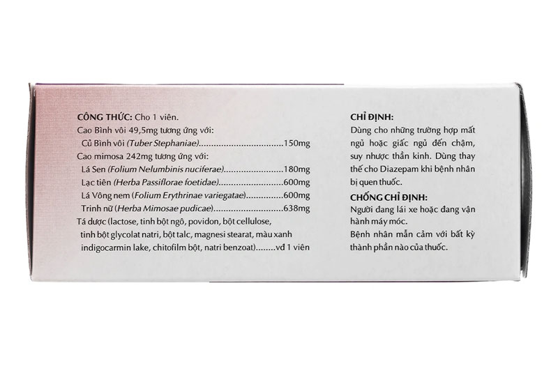 Viên an thần thảo dược Mimosa được bào chế từ 5 vị thuốc Đông y lành tính