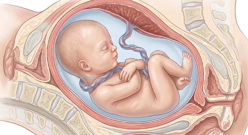 Có nhiều nguyên nhân khiến thai nhi bị dây rốn quấn cổ 1 vòng