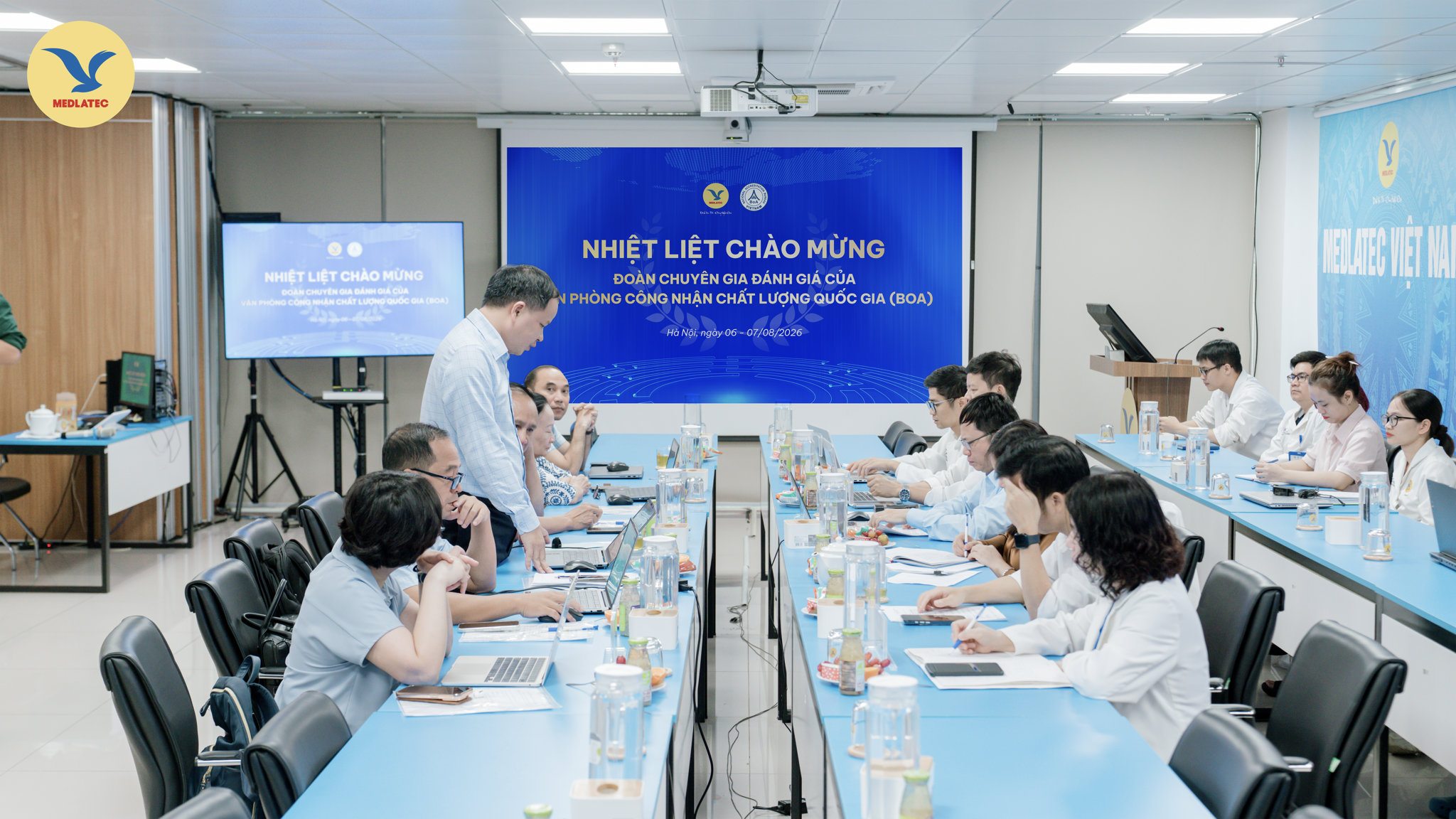 Toàn cảnh buổi làm việc đầu tiên trong khuôn khổ đợt đánh giá giám sát ISO 15189:2022 tại Trung tâm Xét nghiệm MEDLATEC