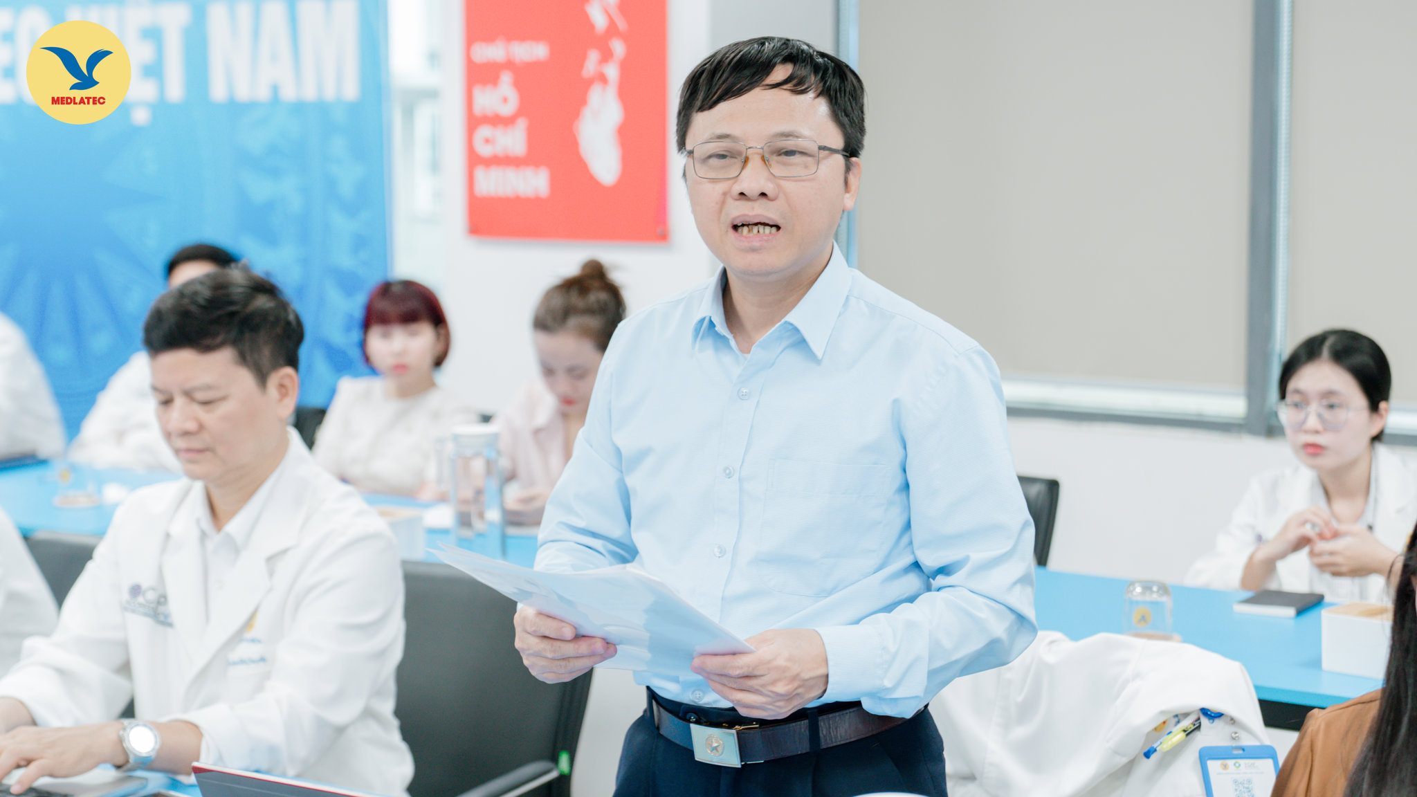 PGS.TS. Nguyễn Thái Sơn nhấn mạnh định hướng kiên định của MEDLATEC trong việc xây dựng hệ thống xét nghiệm hiện đại, vận hành theo các chuẩn mực quốc tế vì chất lượng chăm sóc sức khỏe người dân