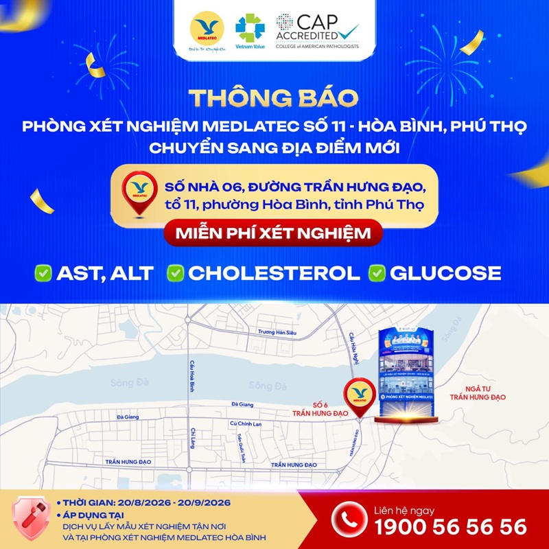Ưu đãi tại MEDLATEC Hòa Bình nhân dịp chuyển đến địa điểm mới