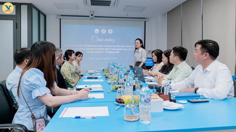Quang cảnh buổi gặp mặt, trao đổi giữa MEDLATEC và Trường Đại học Y khoa Tokyo Việt Nam