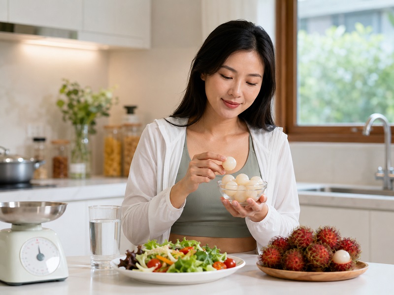 Người đang giảm cân nên kiểm soát khẩu phần chôm chôm.
