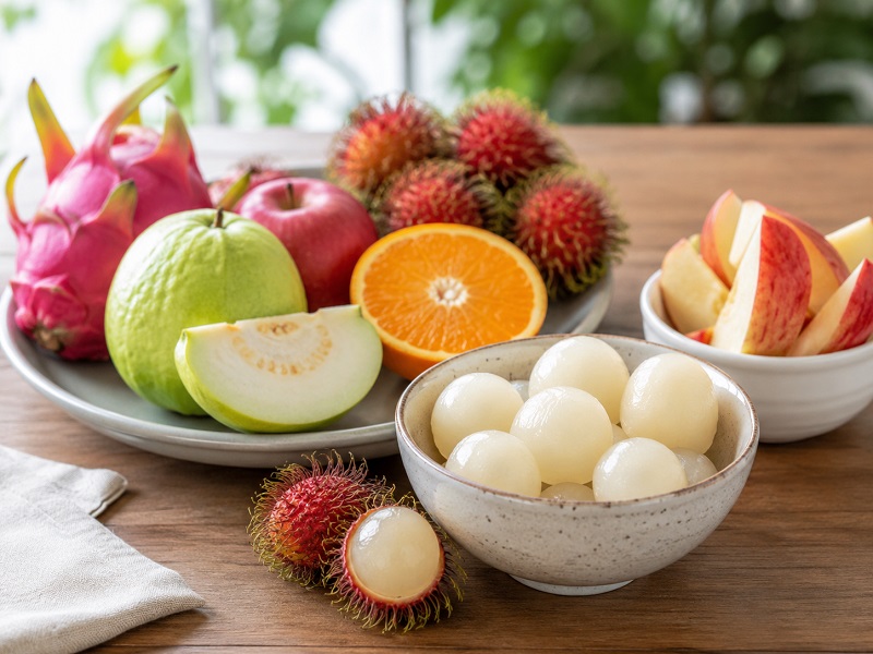 Nên ăn chôm chôm tươi với khẩu phần vừa phải và kết hợp đa dạng với các loại trái cây khác.