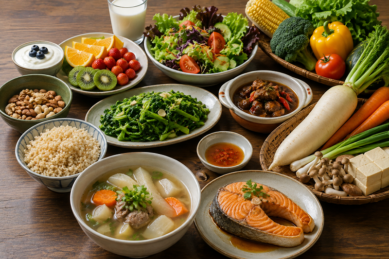 Chế độ ăn đa dạng giúp phát huy giá trị dinh dưỡng của củ cải trắng.