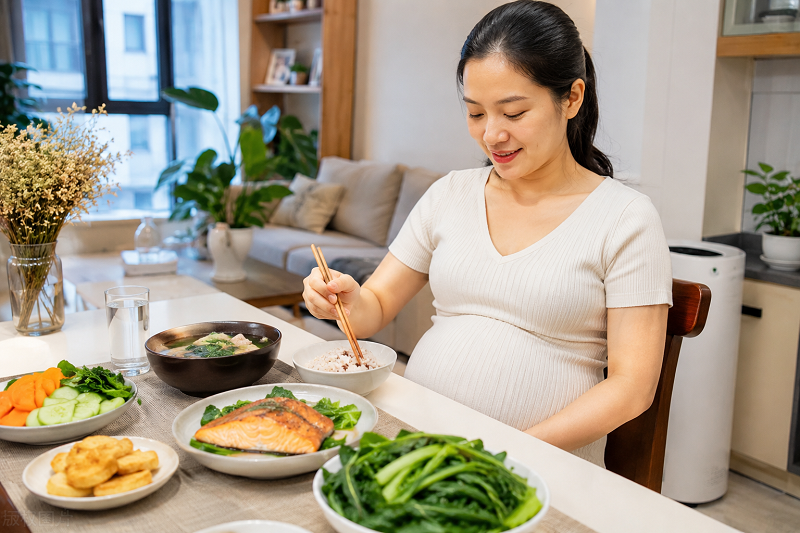 Phụ nữ mang thai nên ưu tiên cá hồi được nấu chín kỹ, rõ nguồn gốc.