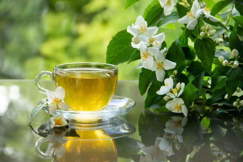 Dù được ướp hoa nhài, phần lá trà xanh bên trong vẫn giữ nguyên lượng caffeine tự nhiên.