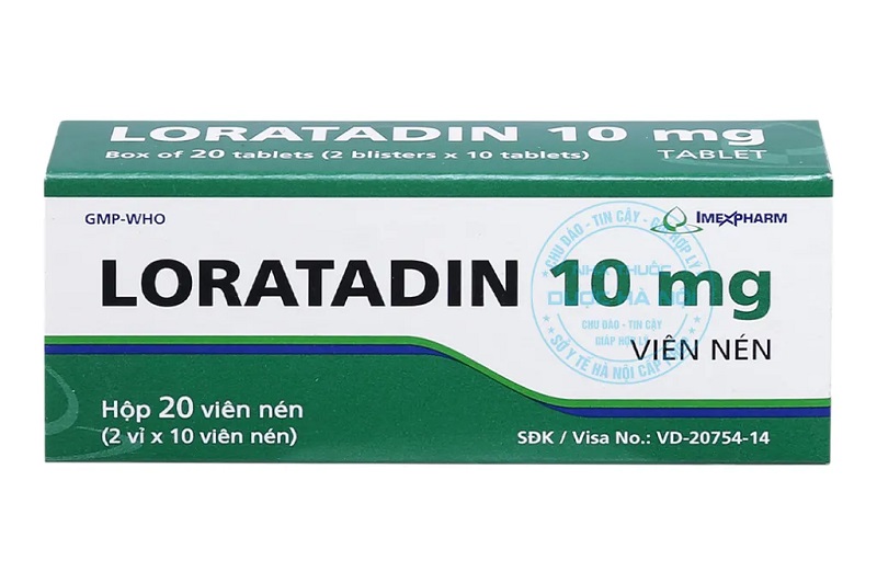 Loratadin là thuốc chống dị ứng thường được dùng khi bị hắt hơi, sổ mũi hoặc ngứa do viêm mũi dị ứng.