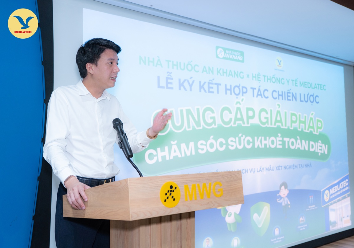 TS. Nguyễn Trí Anh - Tổng Giám đốc MEDLATEC GROUP phát biểu tại buổi lễ ký kết 